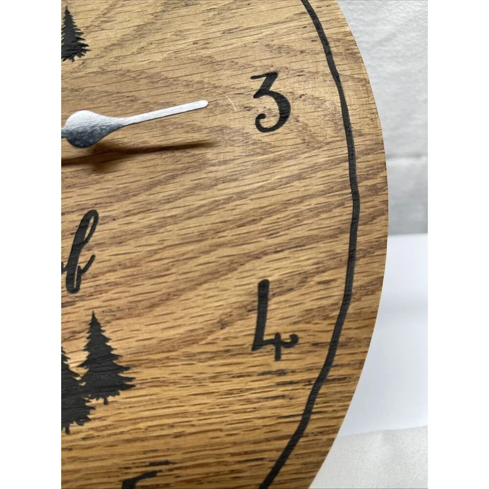 Vintage Wooden Fisherman Wall Clock 11.5
